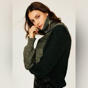 Derek Lam Collective Colorblock Large Turtleneck Sweater